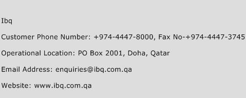 IBQ Phone Number Customer Service