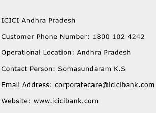 ICICI Andhra Pradesh Phone Number Customer Service