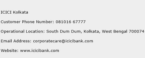 ICICI Kolkata Phone Number Customer Service