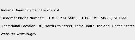 Indiana Unemployment Debit Card Phone Number Customer Service