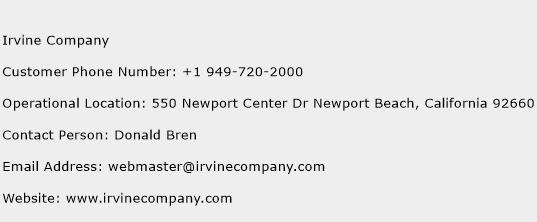 Irvine Company Phone Number Customer Service