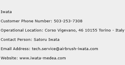 Iwata Phone Number Customer Service