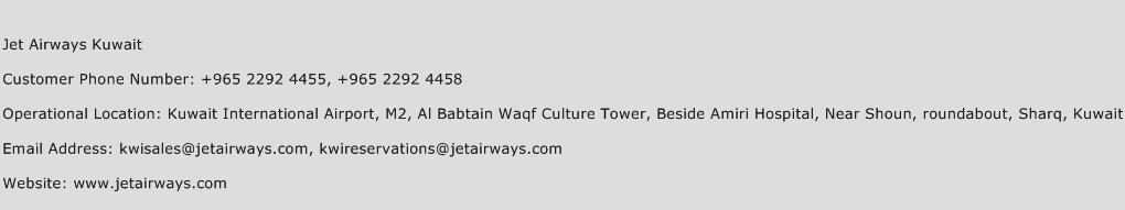 Jet Airways Kuwait Phone Number Customer Service