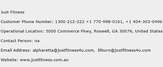 Just Fitness Phone Number Customer Service