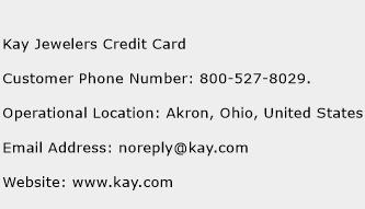 Kay Jewelers Credit Card Phone Number Customer Service