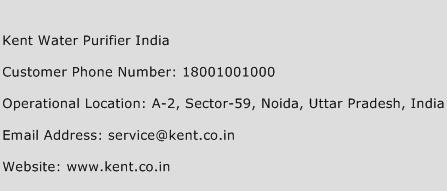 Kent Water Purifier India Phone Number Customer Service