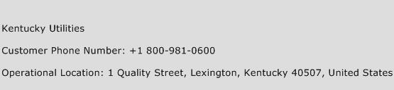 Kentucky Utilities Phone Number Customer Service