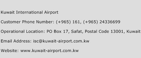 Kuwait International Airport Phone Number Customer Service