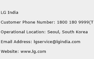 LG India Phone Number Customer Service