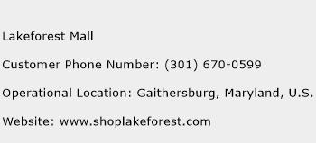 Lakeforest Mall Phone Number Customer Service