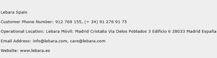Lebara Spain Phone Number Customer Service