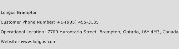 Longos Brampton Phone Number Customer Service