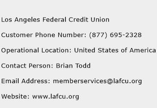 Los Angeles Federal Credit Union Phone Number Customer Service