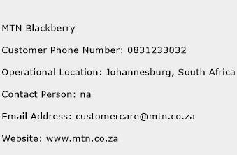 MTN Blackberry Phone Number Customer Service