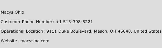 Macys Ohio Phone Number Customer Service