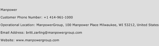 Manpower Phone Number Customer Service