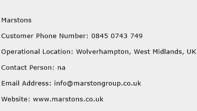 Marstons Phone Number Customer Service