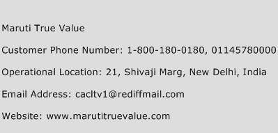 Maruti True Value Phone Number Customer Service