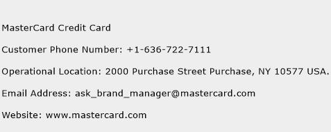 MasterCard Credit Card Contact Number | MasterCard Credit Card Customer Service Number ...