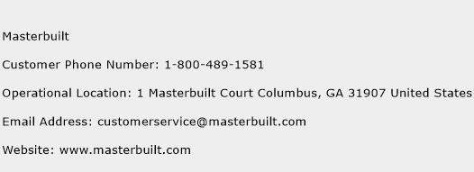 Masterbuilt Phone Number Customer Service