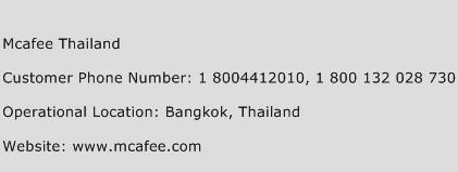 Mcafee Thailand Phone Number Customer Service