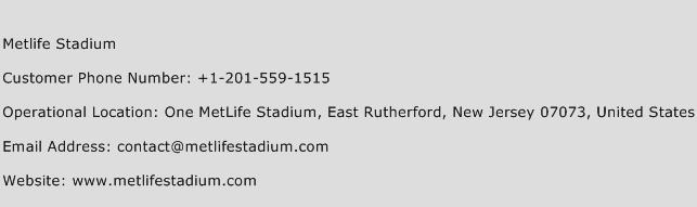 Metlife Stadium Phone Number Customer Service