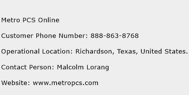 Metro PCS Online Phone Number Customer Service