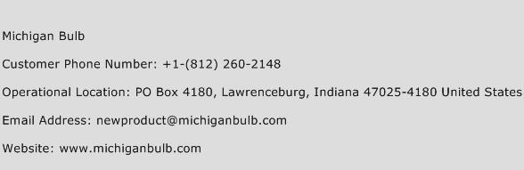 Michigan Bulb Phone Number Customer Service