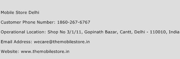 Mobile Store Delhi Phone Number Customer Service