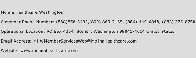 Molina Healthcare Washington Phone Number Customer Service