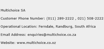 Multichoice SA Phone Number Customer Service