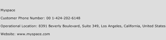 Myspace Phone Number Customer Service