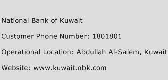 National Bank of Kuwait Phone Number Customer Service