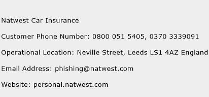 Natwest Car Insurance Phone Number Customer Service