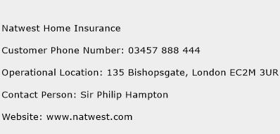Natwest Home Insurance Phone Number Customer Service