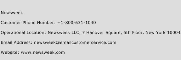 Newsweek Phone Number Customer Service