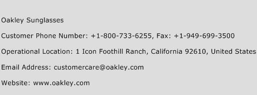 Oakley Sunglasses Phone Number Customer Service
