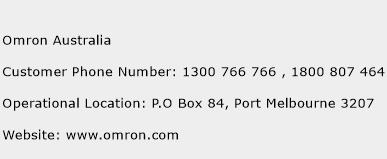 Omron Australia Phone Number Customer Service
