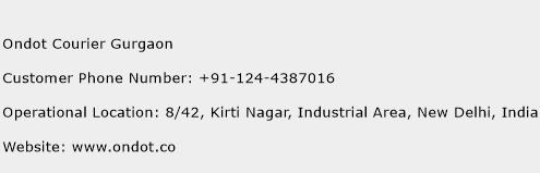 Ondot Courier Gurgaon Phone Number Customer Service