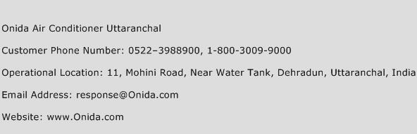 Onida Air Conditioner Uttaranchal Phone Number Customer Service