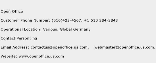 Open Office Phone Number Customer Service