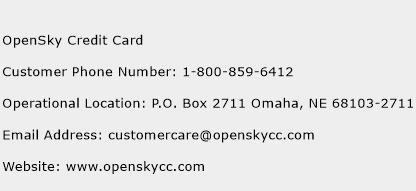 OpenSky Credit Card Phone Number Customer Service