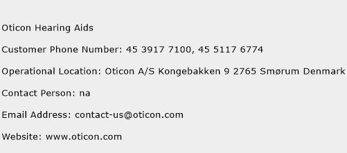 Oticon Hearing Aids Phone Number Customer Service