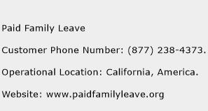 Paid Family Leave Phone Number Customer Service
