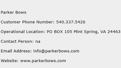 Parker Bows Phone Number Customer Service
