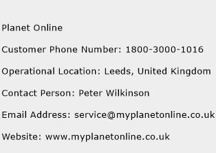 Planet Online Phone Number Customer Service