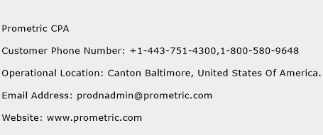 Prometric CPA Phone Number Customer Service