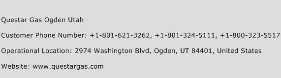 Questar Gas Ogden Utah Phone Number Customer Service