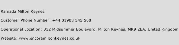 Ramada Milton Keynes Phone Number Customer Service