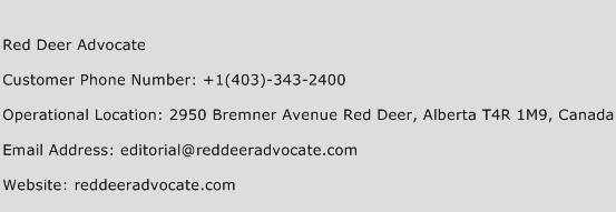 Red Deer Advocate Phone Number Customer Service